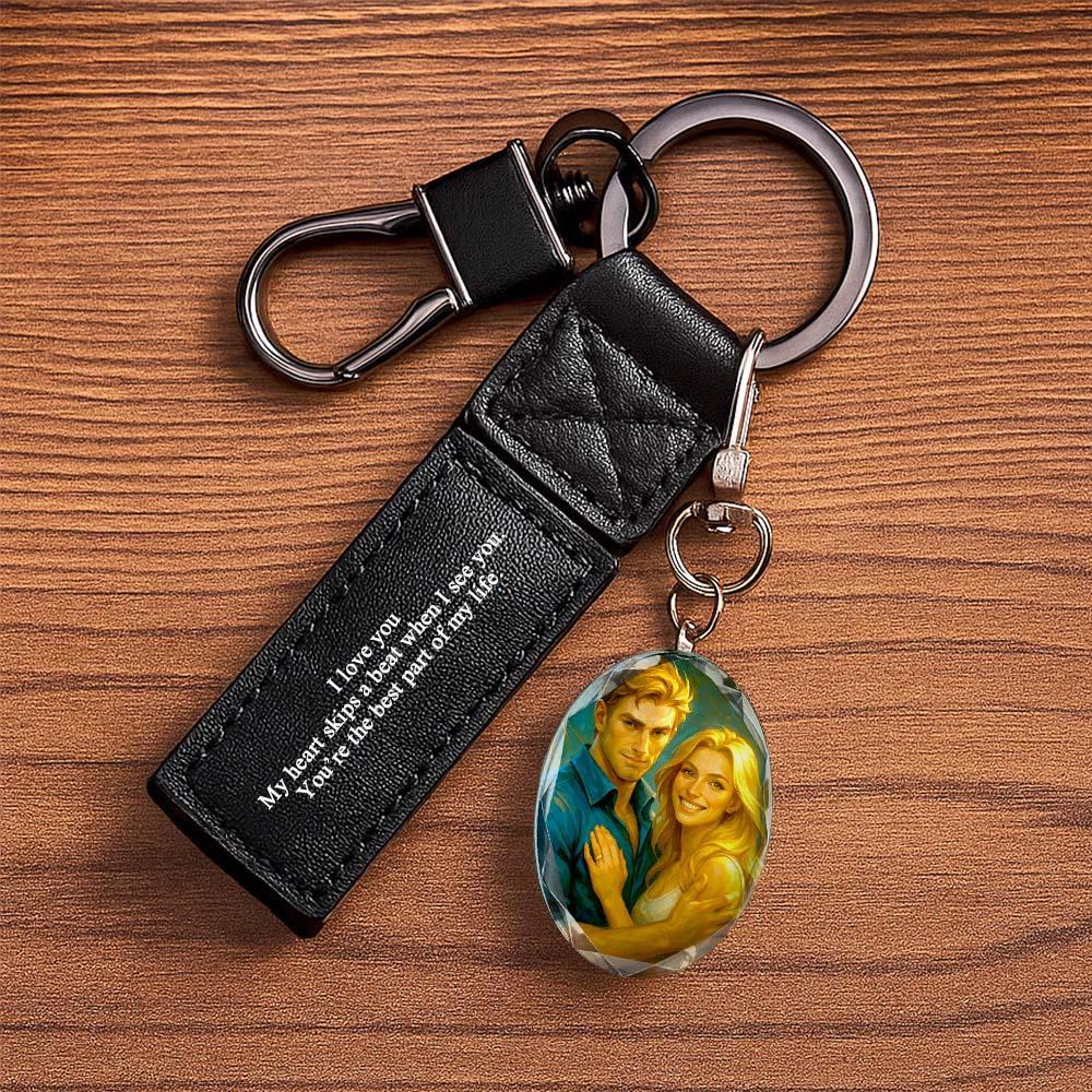 Personalized Leather Keychain Custom Anime Keychain with Unique Filter Design Creative Personalized Accessories Perfect Gift for Anime Lovers Friends Couples and Special Occasions