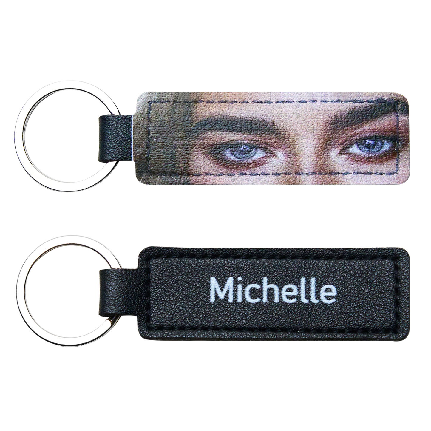 Colored Eyes Keychain Custom Keychain Leather Keychain Can Engraved - aiprintlab