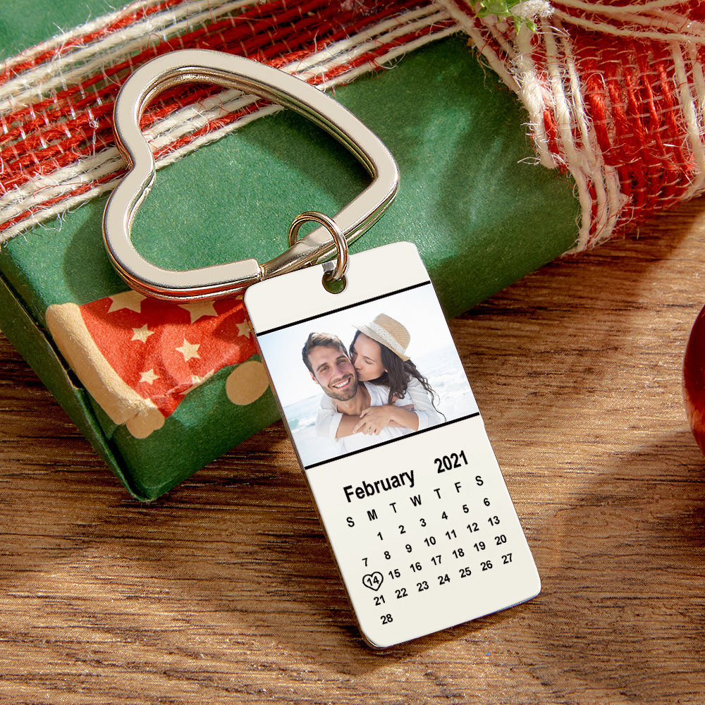 Custom Photo Calendar Keychain Personalized Special Date Marked Calendar Keychain Anniversary & Birthday Gift - aiprintlab