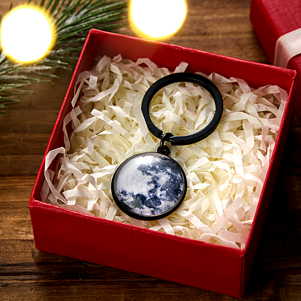 Personalized Date & Moon Phase Keychain Custom Calendar & Moon Keychain Your Special Day Moon Keychain Anniversary Gift - aiprintlab