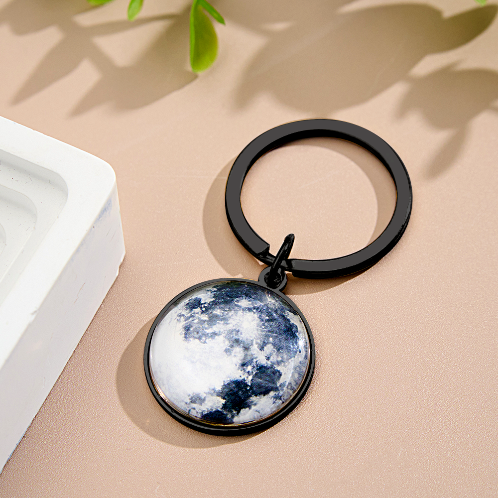 Personalized Date & Moon Phase Keychain Custom Calendar & Moon Keychain Your Special Day Moon Keychain Anniversary Gift - aiprintlab