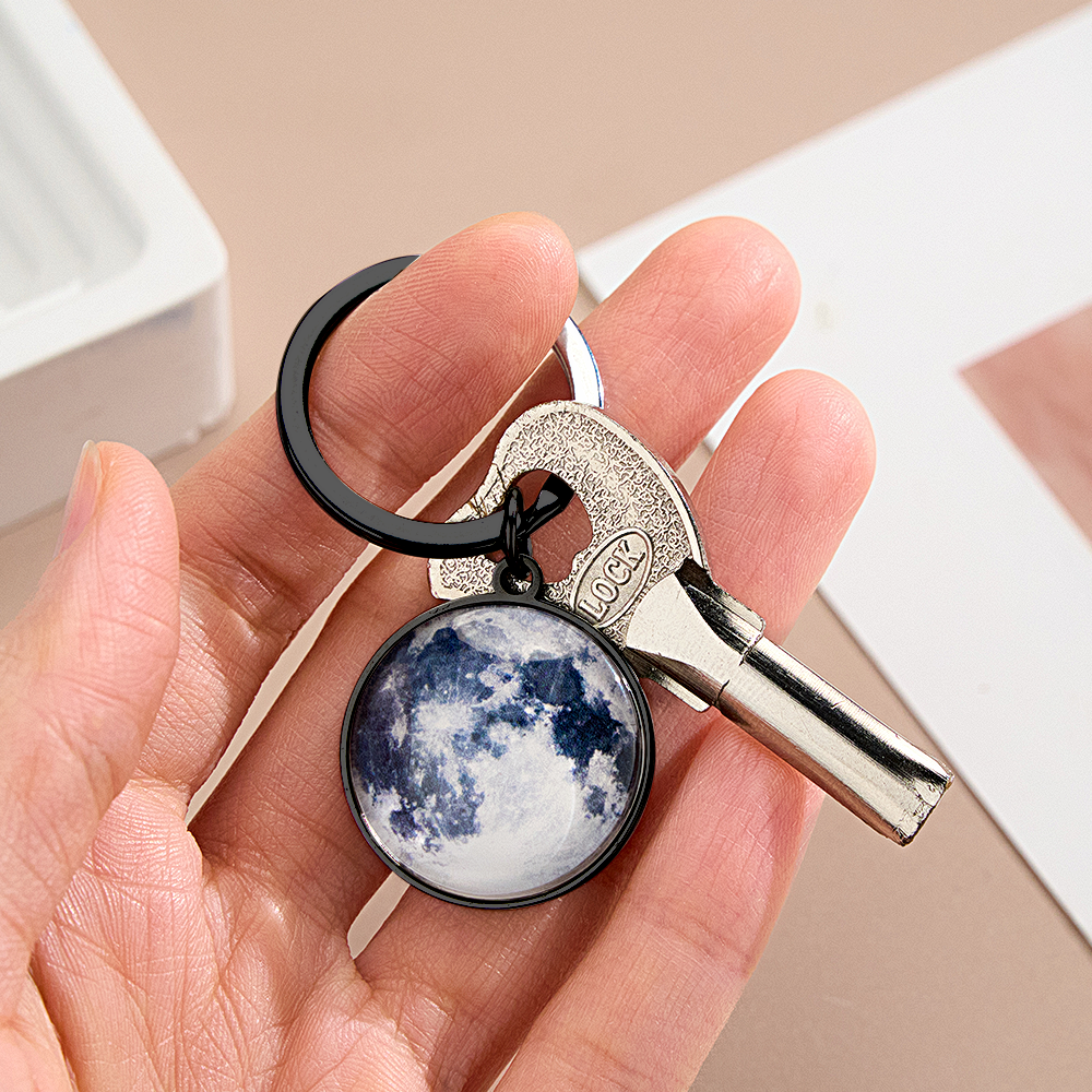 Personalized Date & Moon Phase Keychain Custom Calendar & Moon Keychain Your Special Day Moon Keychain Anniversary Gift - aiprintlab
