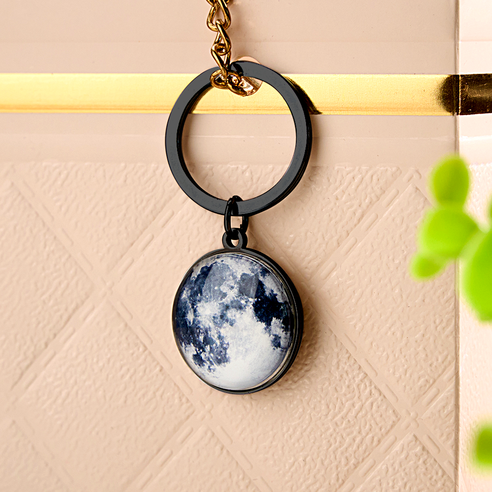Personalized Date & Moon Phase Keychain Custom Calendar & Moon Keychain Your Special Day Moon Keychain Anniversary Gift - aiprintlab