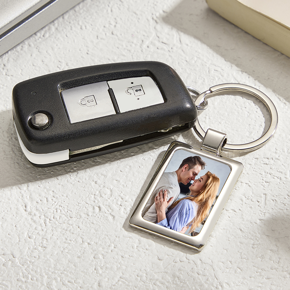 Custom Photo & Engraved Calendar Keychain Double-Sided Photo & Message Keepsake Personalized Anniversary Keychain - aiprintlab