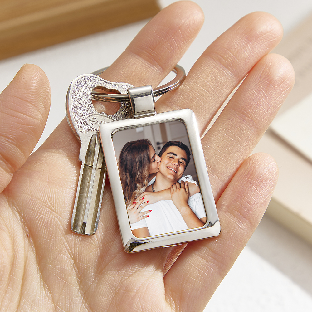 Custom Photo & Engraved Calendar Keychain Double-Sided Photo & Message Keepsake Personalized Anniversary Keychain - aiprintlab