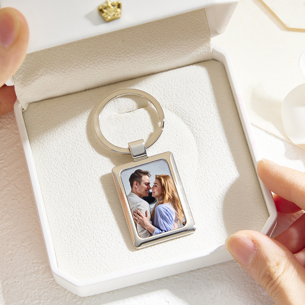 Custom Photo & Engraved Calendar Keychain Double-Sided Photo & Message Keepsake Personalized Anniversary Keychain - aiprintlab
