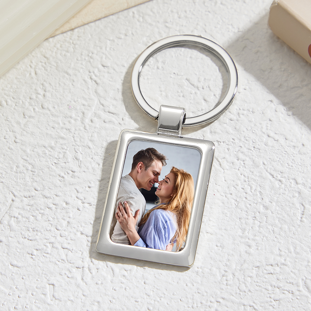 Custom Photo & Engraved Calendar Keychain Double-Sided Photo & Message Keepsake Personalized Anniversary Keychain - aiprintlab