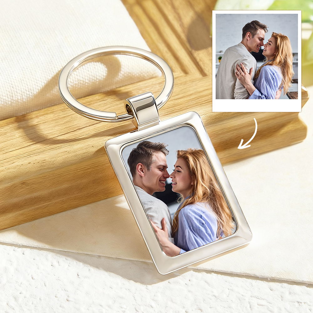 Custom Photo & Engraved Calendar Keychain Double-Sided Photo & Message Keepsake Personalized Anniversary Keychain - aiprintlab