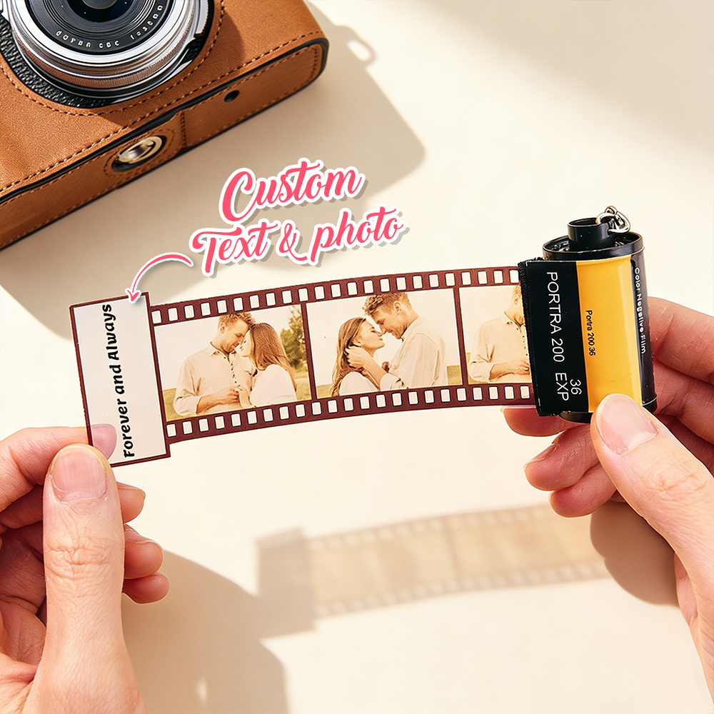 Custom Photo and Message Film Roll Keychain Personalized Photo Memory Film Keychain Photo Reel Keychain Valentine's Day Gift - aiprintlab