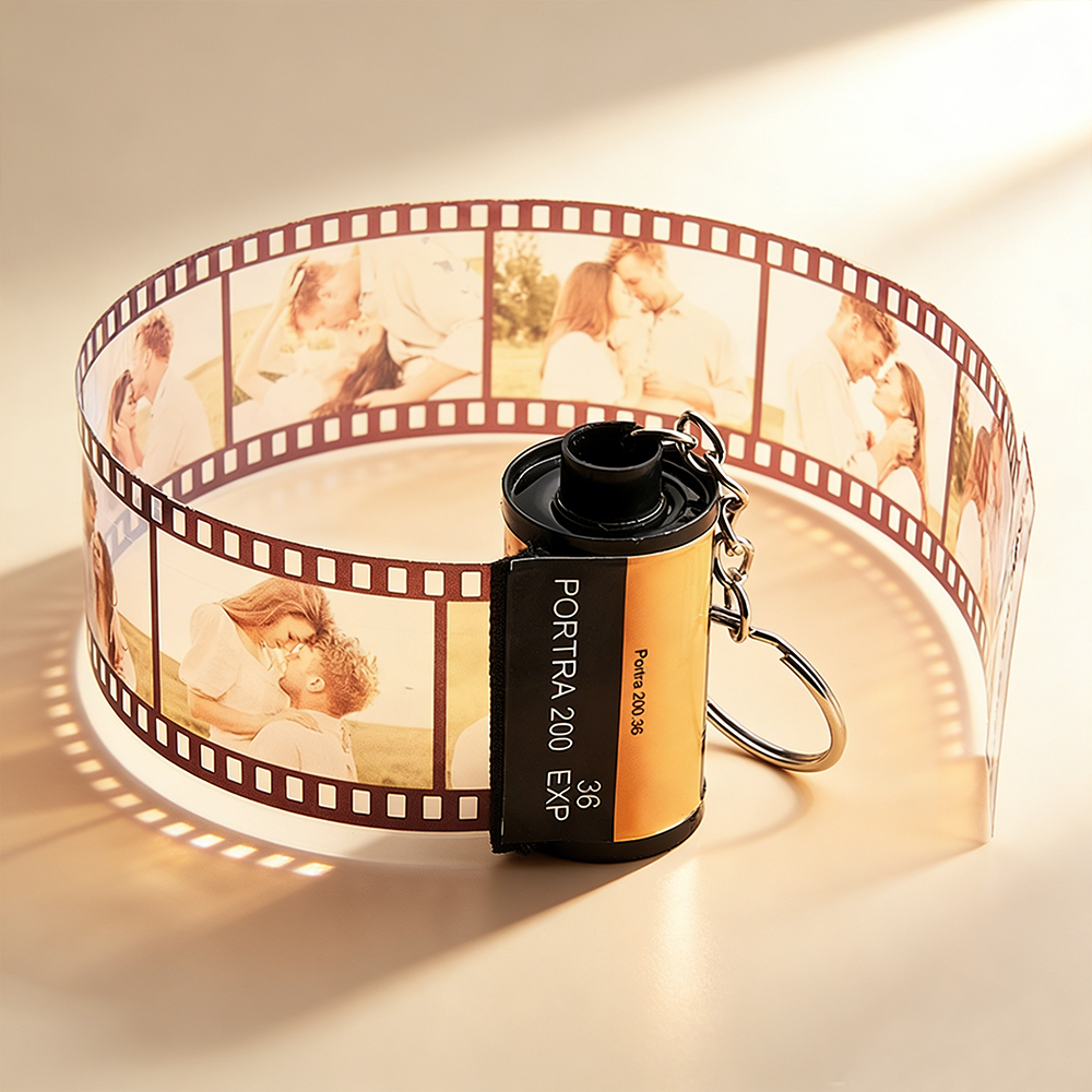 Custom Photo and Message Film Roll Keychain Personalized Photo Memory Film Keychain Photo Reel Keychain Valentine's Day Gift - aiprintlab