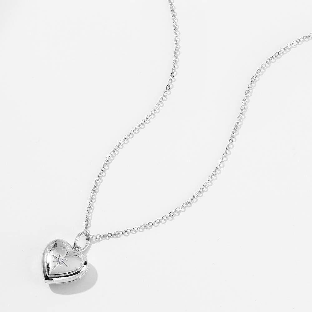 Custom Star Photo Locket Necklace –  Personalized Platinum Jewelry - aiprintlab