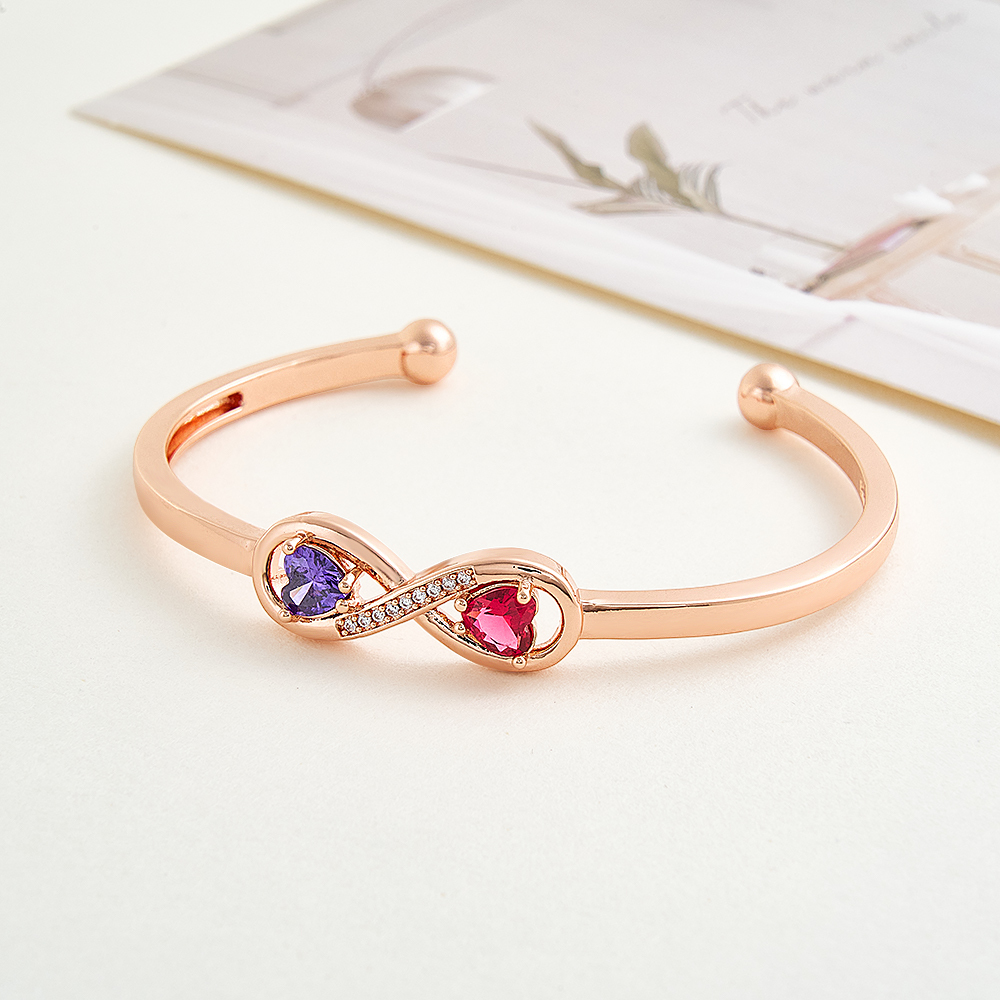 Personalized Infinity Birthstone Bracelet Custom Forever Link Bracelet The Infinite Connection Birthstone Bracelet Mother and Daughter Bracelet - aiprintlab