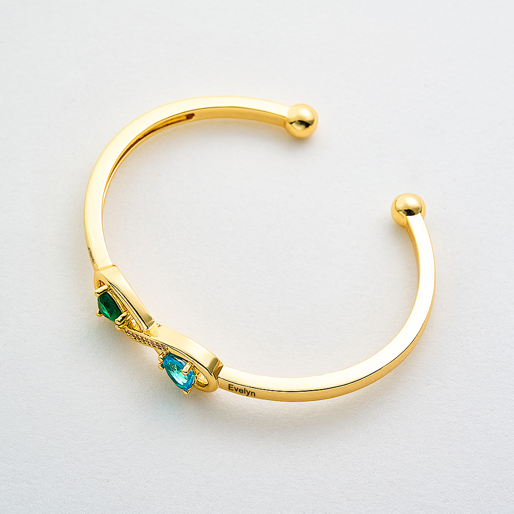 Personalized Infinity Birthstone Bracelet Custom Forever Link Bracelet The Infinite Connection Birthstone Bracelet Mother and Daughter Bracelet - aiprintlab