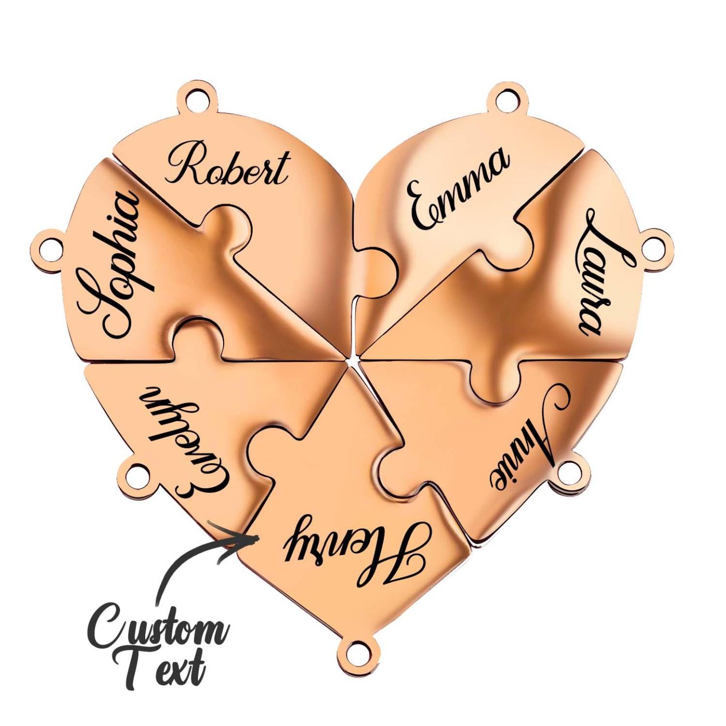 Personalized Friend Group Necklaces, Custom Name Engraved Puzzle Piece, Best Friend Gift - aiprintlab
