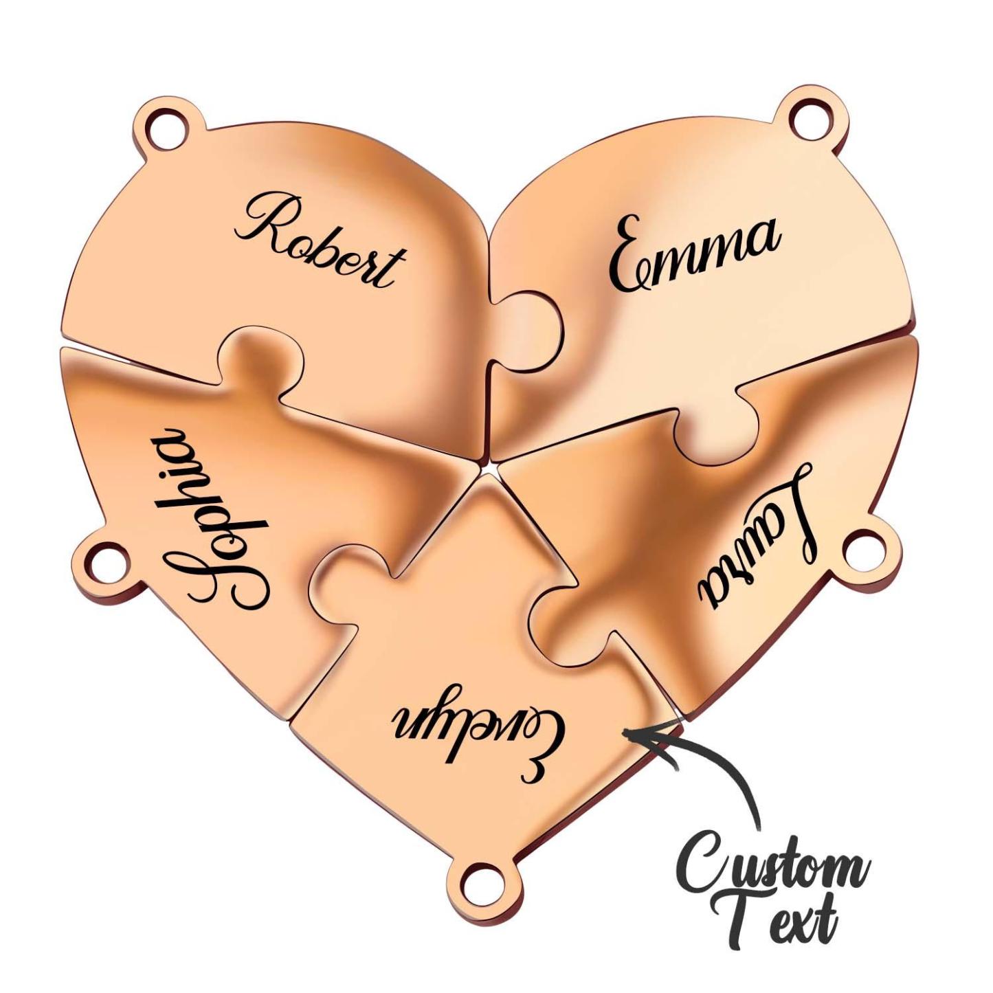 Personalized Friend Group Necklaces, Custom Name Engraved Puzzle Piece, Best Friend Gift - aiprintlab