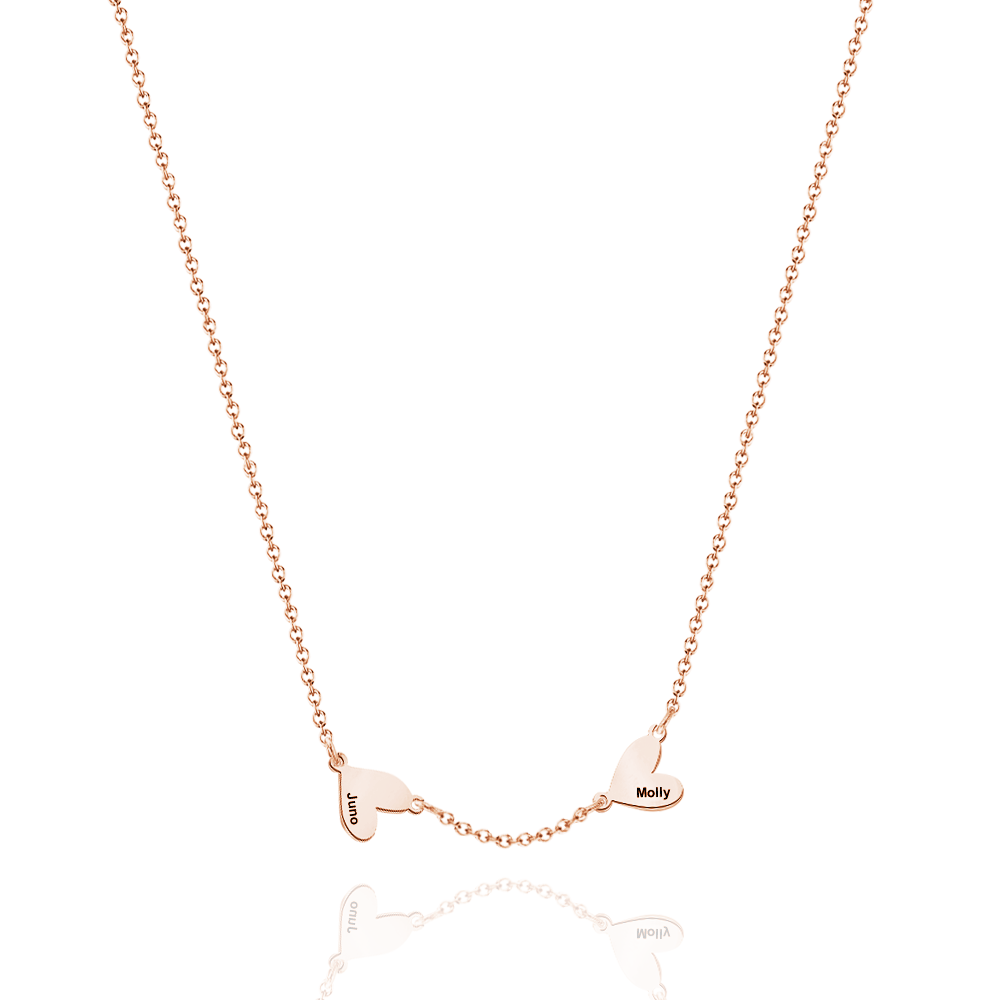 Personalized Family Heart Name Necklace Custom Multiple Name Heart Necklace Family Gifts - aiprintlab