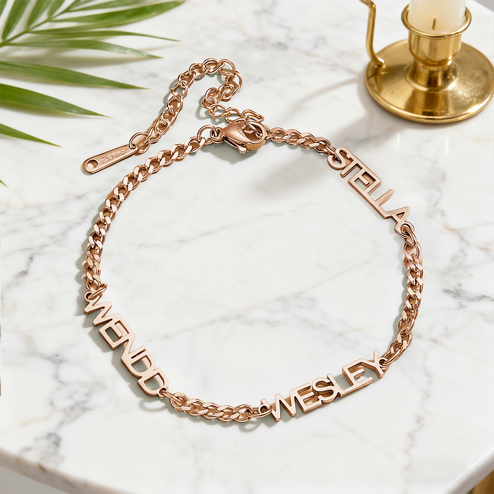 Personalized Dainty Name Bracelet Custom Nameplate Bracelet Engraved Name Bracelet Gifts for Her - aiprintlab