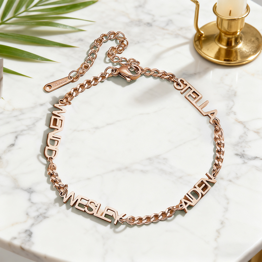 Personalized Dainty Name Bracelet Custom Nameplate Bracelet Engraved Name Bracelet Gifts for Her - aiprintlab