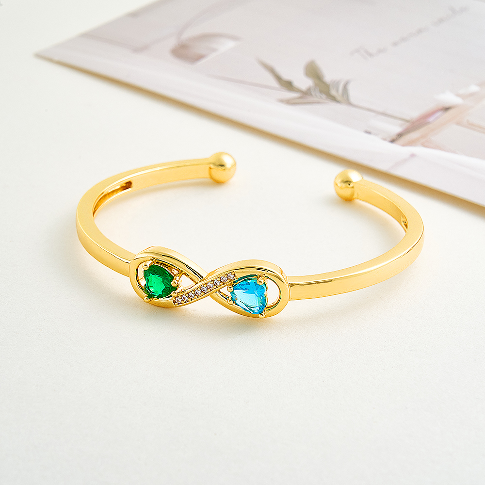 Personalized Infinity Birthstone Bracelet Custom Forever Link Bracelet The Infinite Connection Birthstone Bracelet Mother and Daughter Bracelet - aiprintlab