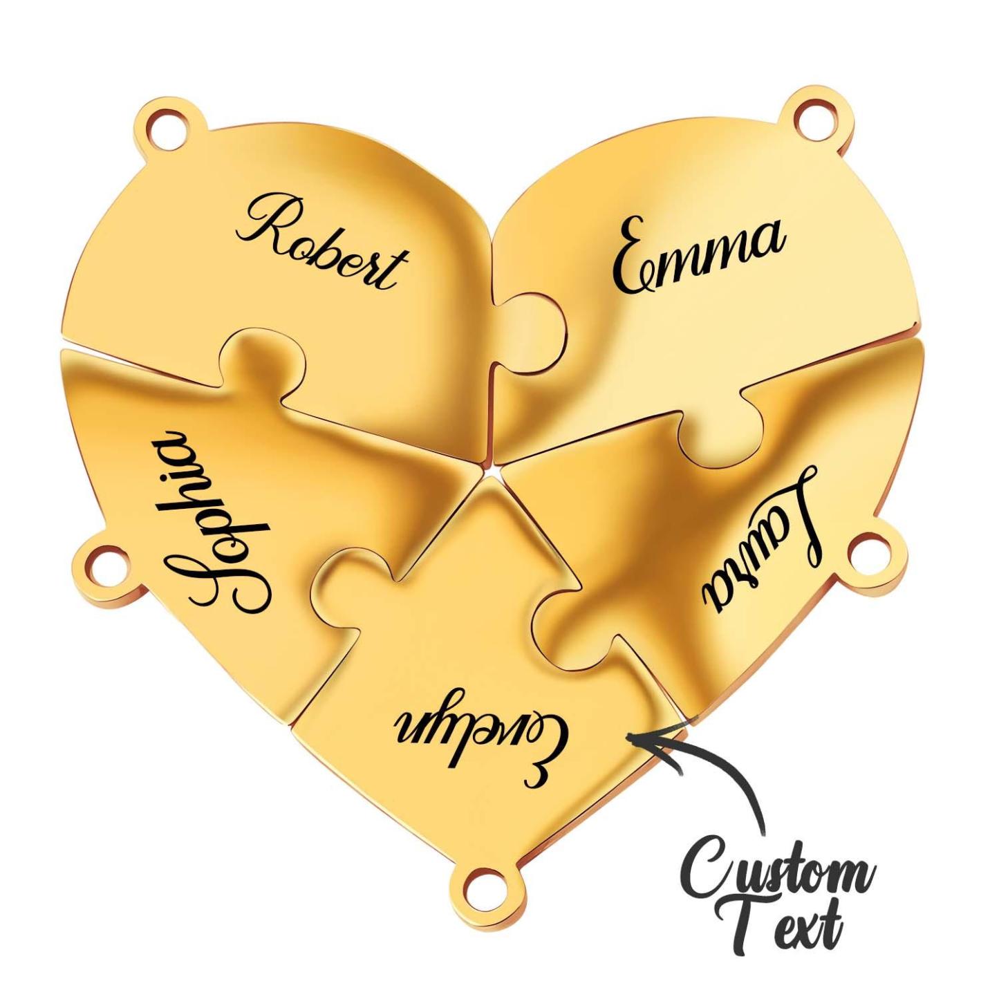 Personalized Friend Group Necklaces, Custom Name Engraved Puzzle Piece, Best Friend Gift - aiprintlab