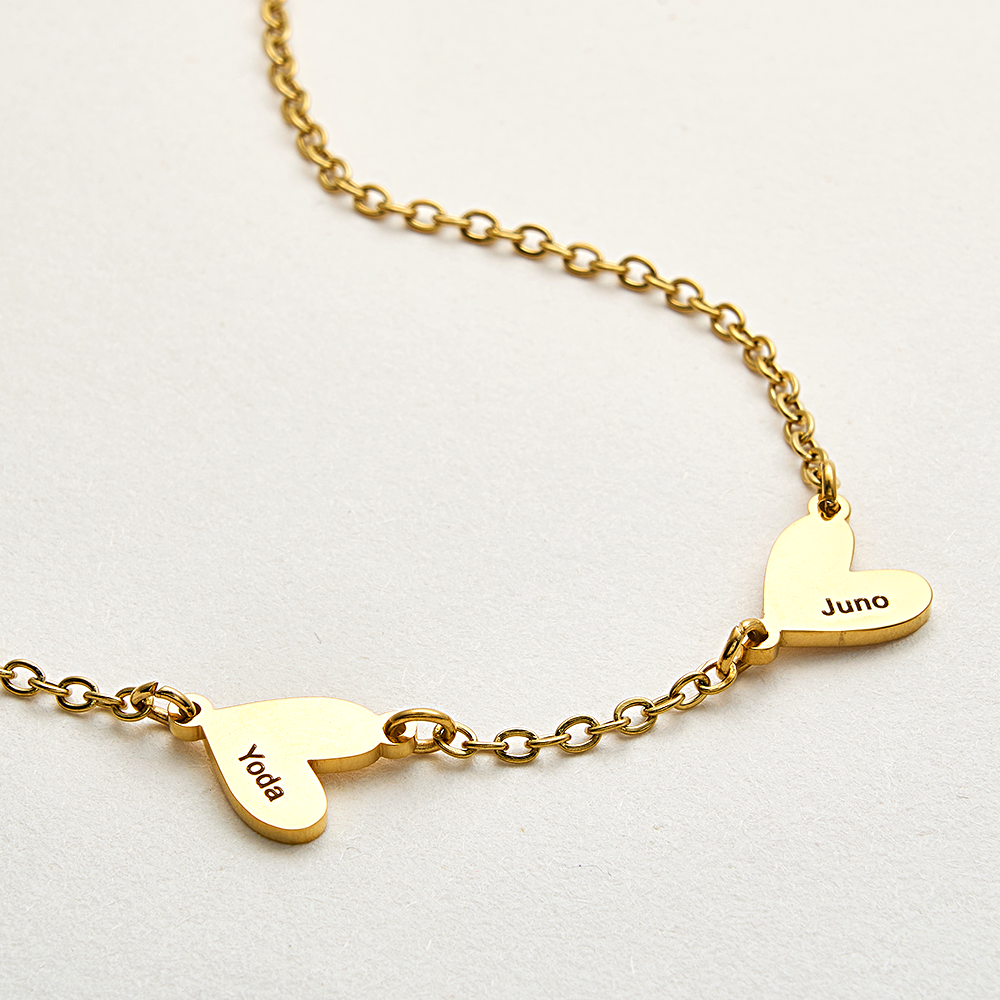 Personalized Family Heart Name Necklace Custom Multiple Name Heart Necklace Family Gifts - aiprintlab