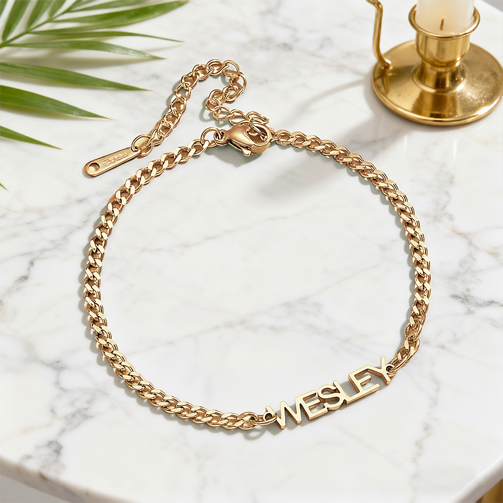 Personalized Dainty Name Bracelet Custom Nameplate Bracelet Engraved Name Bracelet Gifts for Her - aiprintlab