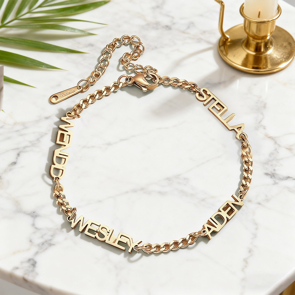 Personalized Dainty Name Bracelet Custom Nameplate Bracelet Engraved Name Bracelet Gifts for Her - aiprintlab