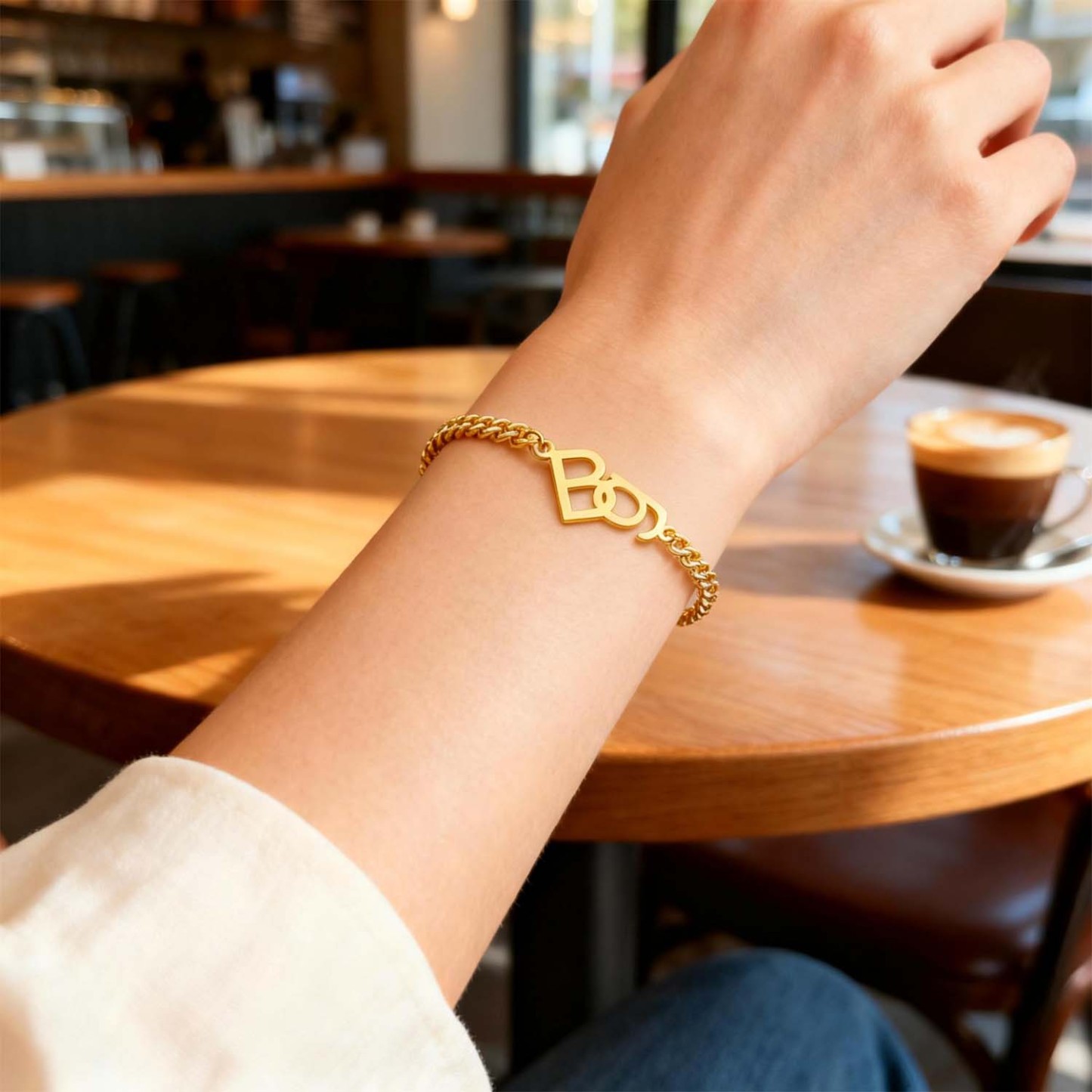 Personalized Interlocking Initial Bracelet Custom Two-Initial Curb Chain Bracelet Couples Bracelet with Intertwined Letters Relationship Gifts for Her - aiprintlab