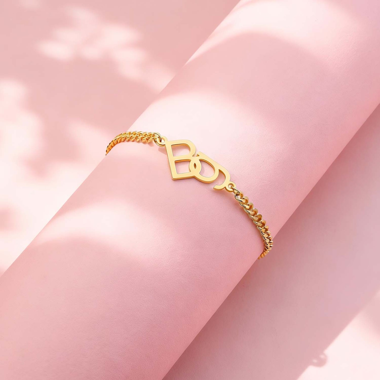 Personalized Interlocking Initial Bracelet Custom Two-Initial Curb Chain Bracelet Couples Bracelet with Intertwined Letters Relationship Gifts for Her - aiprintlab