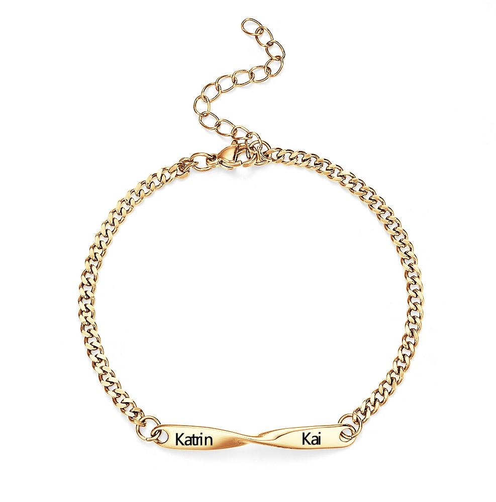 Custom Spiral Name Bracelet for Couples – Personalized Spiral Couple Bangle Engraved His & Hers Bangle Gift For Couple - aiprintlab