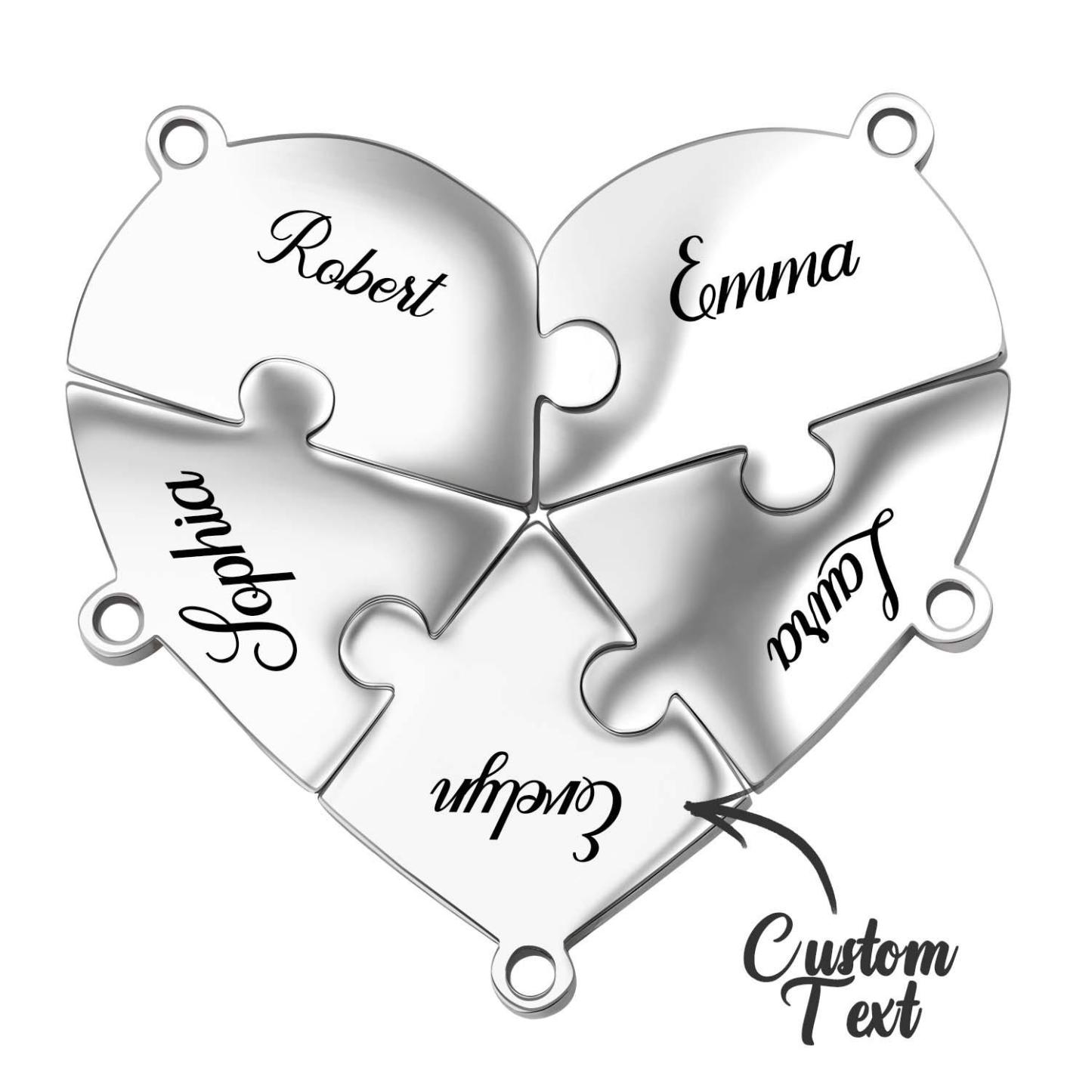 Personalized Friend Group Necklaces, Custom Name Engraved Puzzle Piece, Best Friend Gift - aiprintlab