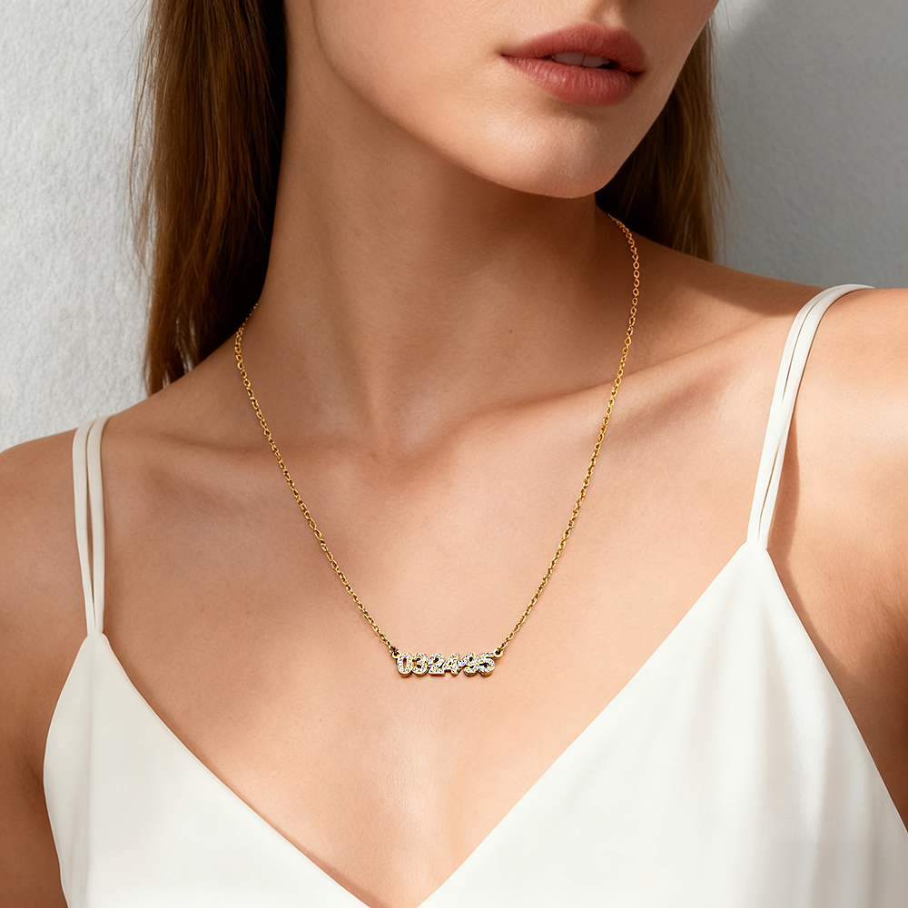 Personalized Date Necklaces Custom Anniversary Date Bracelet for Her  Minimalist Engraved Date Necklaces For Valentine's Day Gifts For Her - aiprintlab