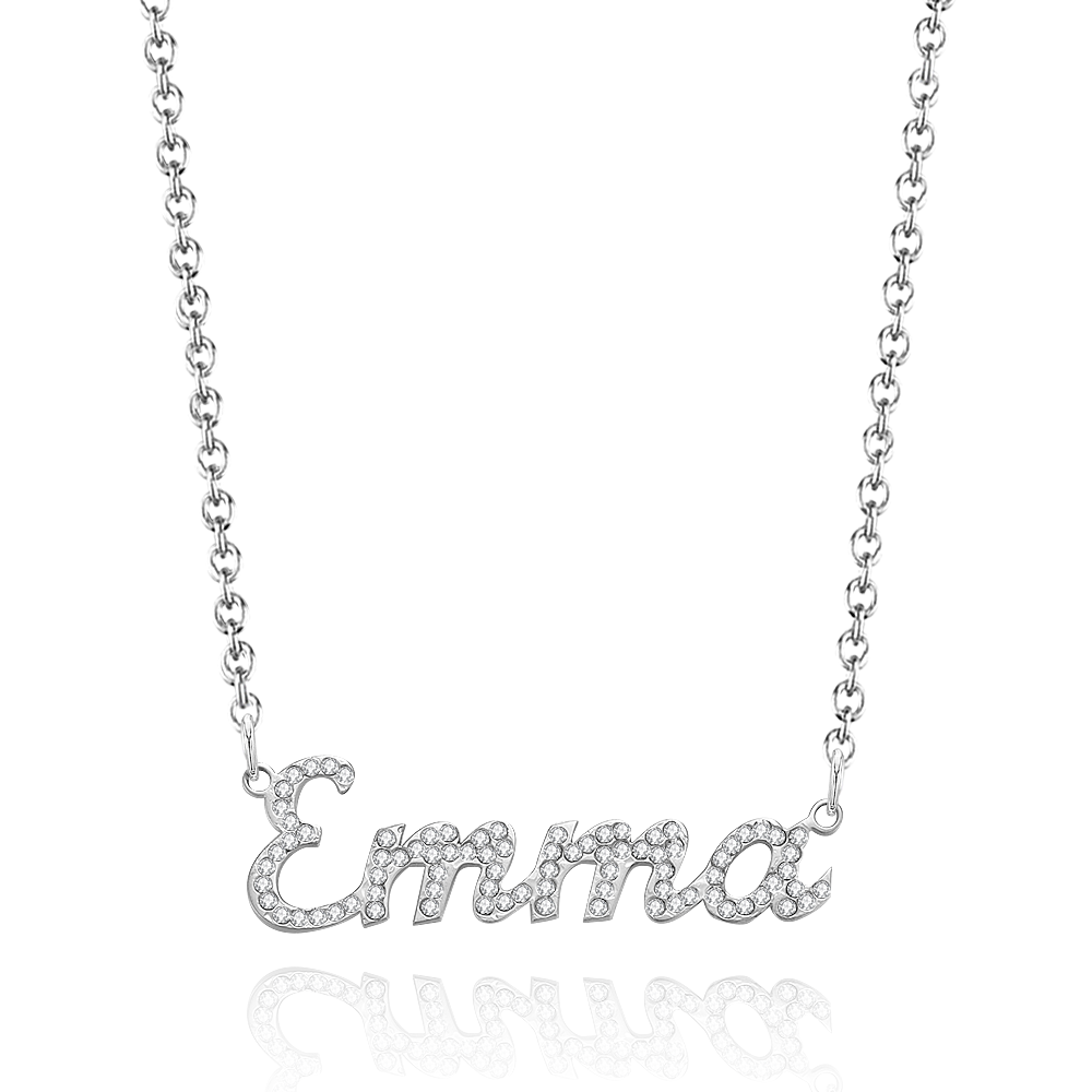 Custom Name Necklace: Design Your Dazzling Statement Personalized Diamond-Accent Name Necklace Sparkling Name Necklace for Her - aiprintlab