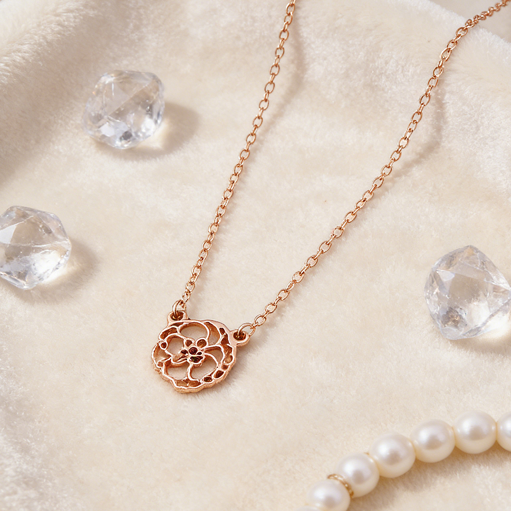 Custom Birthflower & Birthstone Necklace Family Pendant Personalized Dainty Birthflower Pendant Family Birth Flower Necklace - aiprintlab