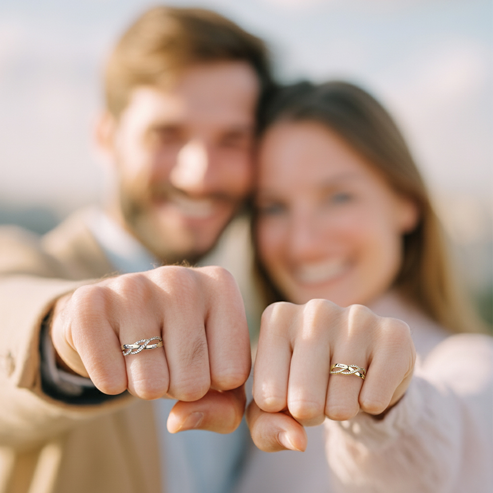 Personalized Two Names & a Forever Message Ring Custom Engraved Names & a Secret Phrase Ring Sweet Gift for Her - aiprintlab