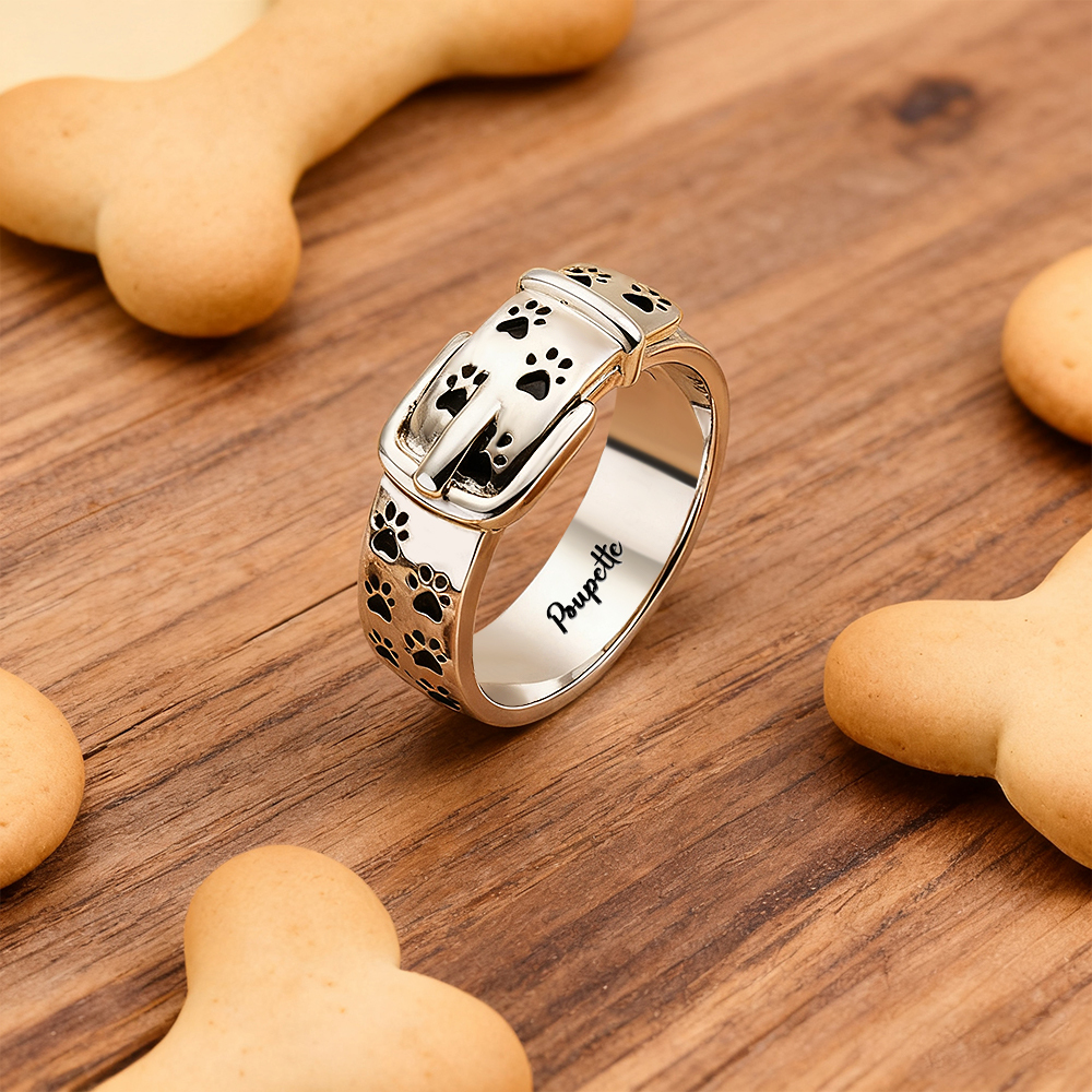 Personalized Pet Collar Ring Custom Engraved Name & Inner Message - aiprintlab