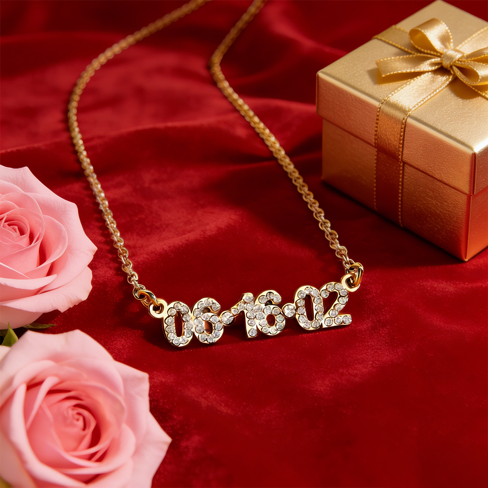 Custom Anniversary Date Necklaces for Her  Minimalist Necklaces Engraved Date  For Valentine's Day Gifts For Girlfriend - aiprintlab