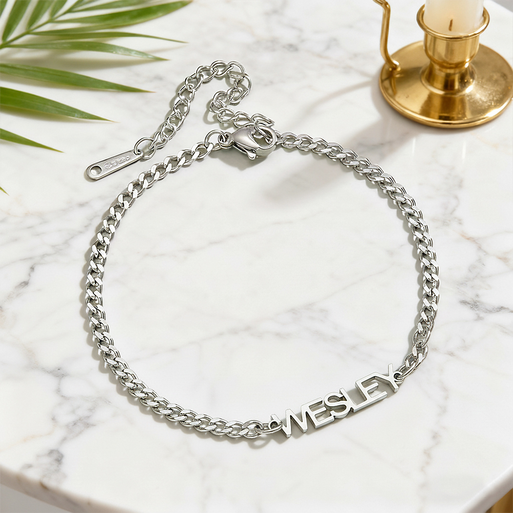 Personalized Dainty Name Bracelet Custom Nameplate Bracelet Engraved Name Bracelet Gifts for Her - aiprintlab