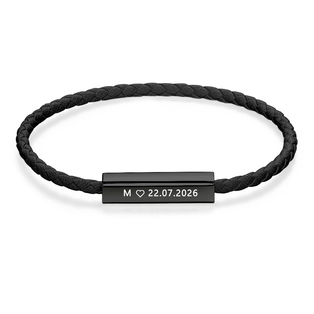 Custom Couple Bracelet with Engraved Date & Personalized Engrave Your Special Day Anniversary Gift - aiprintlab