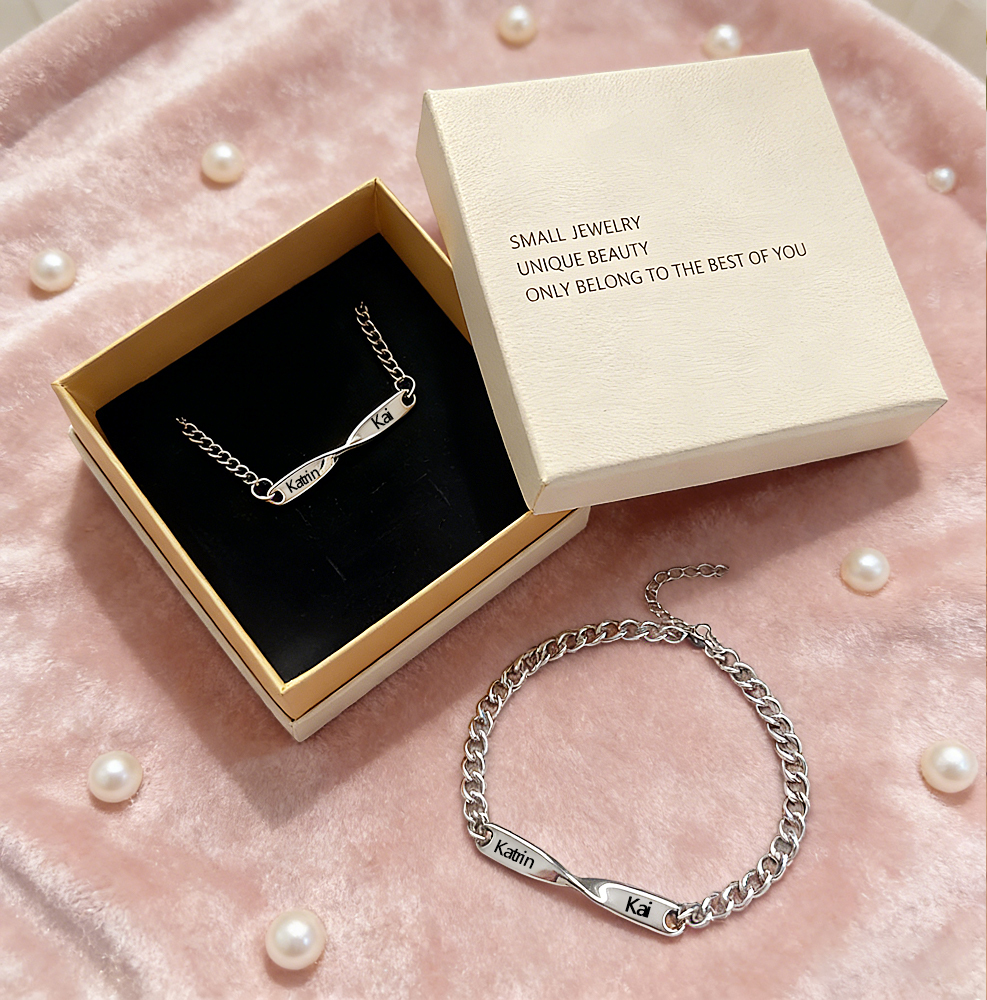 Custom Spiral Name Bracelet for Couples – Personalized Spiral Couple Bangle Engraved His & Hers Bangle Gift For Couple - aiprintlab