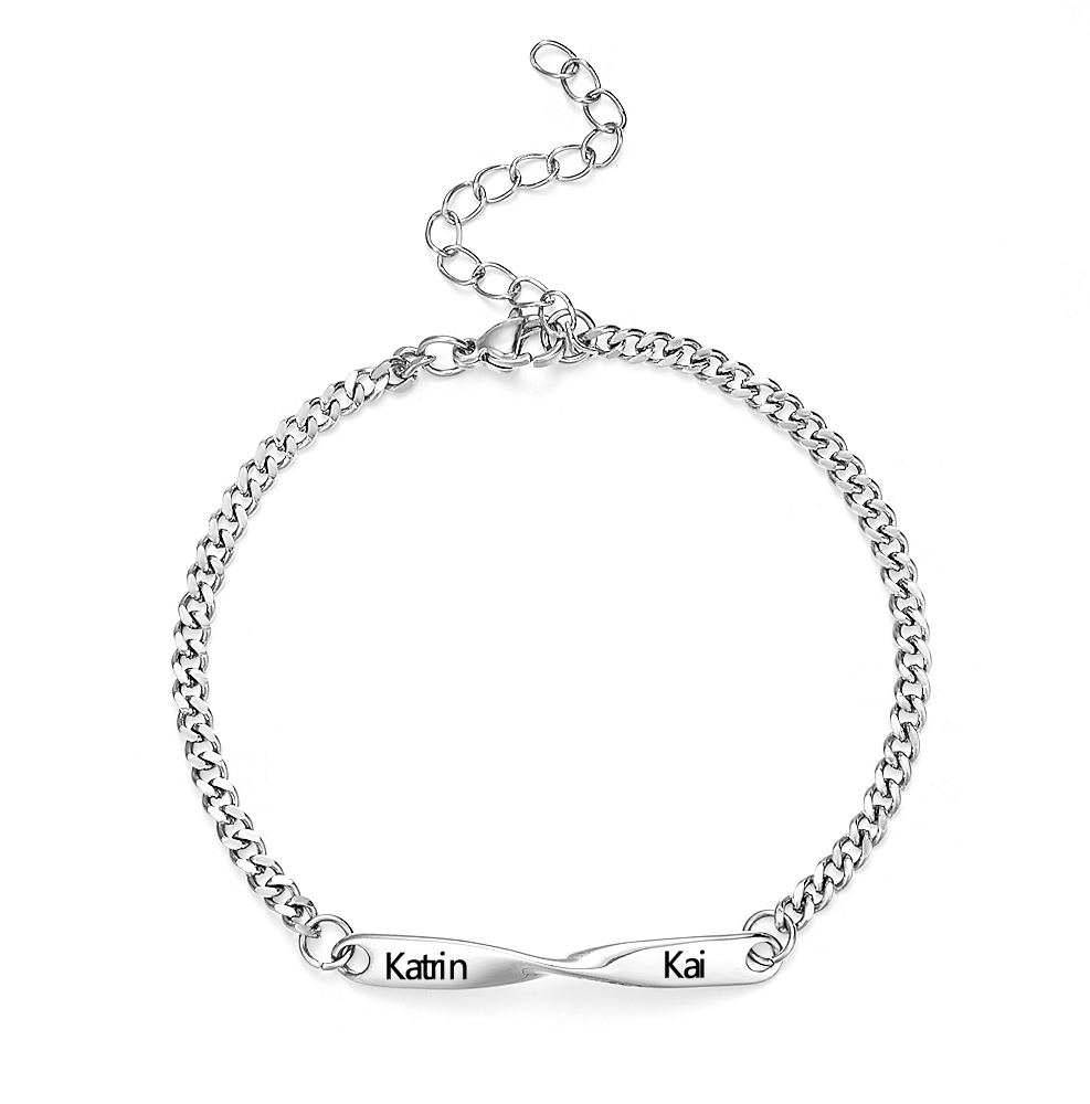 Custom Spiral Name Bracelet for Couples – Personalized Spiral Couple Bangle Engraved His & Hers Bangle Gift For Couple - aiprintlab