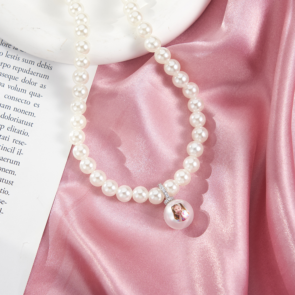 Custom Pet Photo Pearl Necklace Personalized Pet Portrait Pearl Chain Can Be Adjustable Pendant Necklace Natural Pearl Jewelry Gift For Pet Lovers - aiprintlab