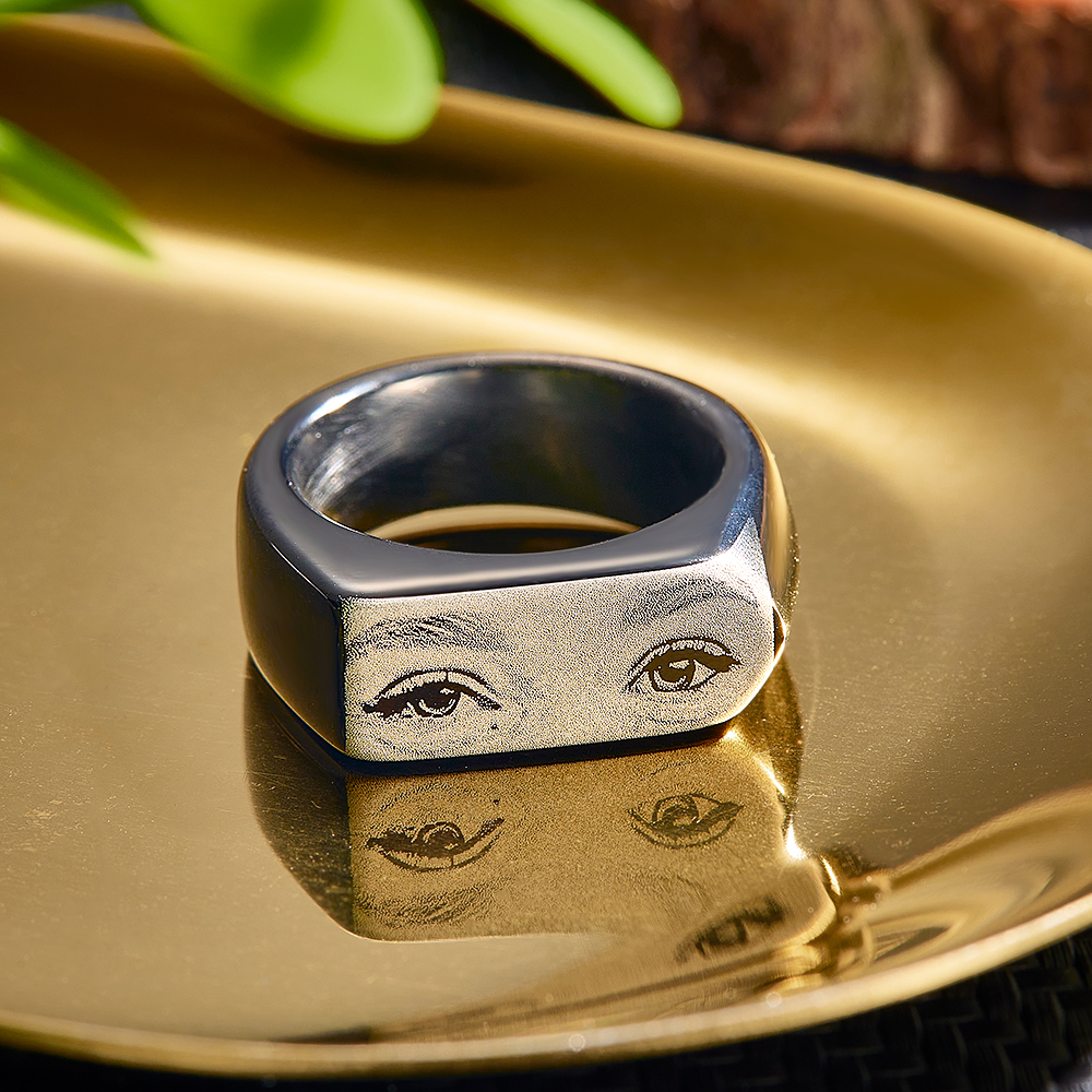 Eyes Engraved Ring Custom Engraved Ring Gift Unique Gift - aiprintlab