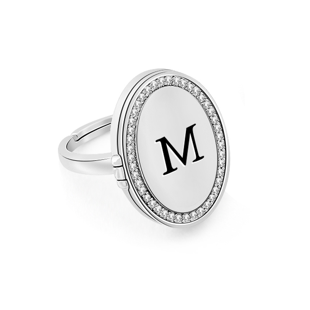 Custom Picture  Vintage-Style Flip Locket Ring with Personalized Locket Ring with Flip Cover Photo Slot Gift For Her Memorial jewelry - aiprintlab