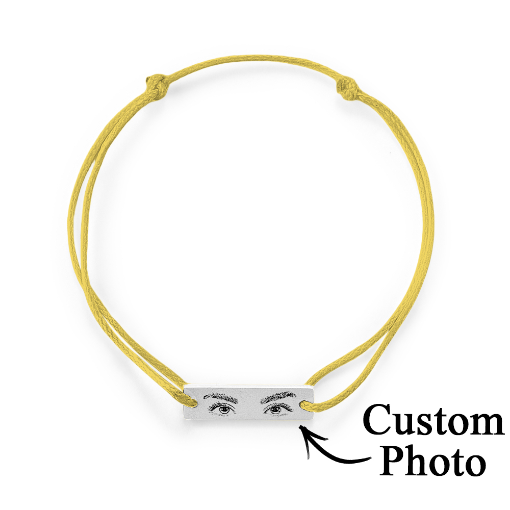 Custom Engraved Bracelet With Eyes Photo Eyes of Love Bracelet - aiprintlab