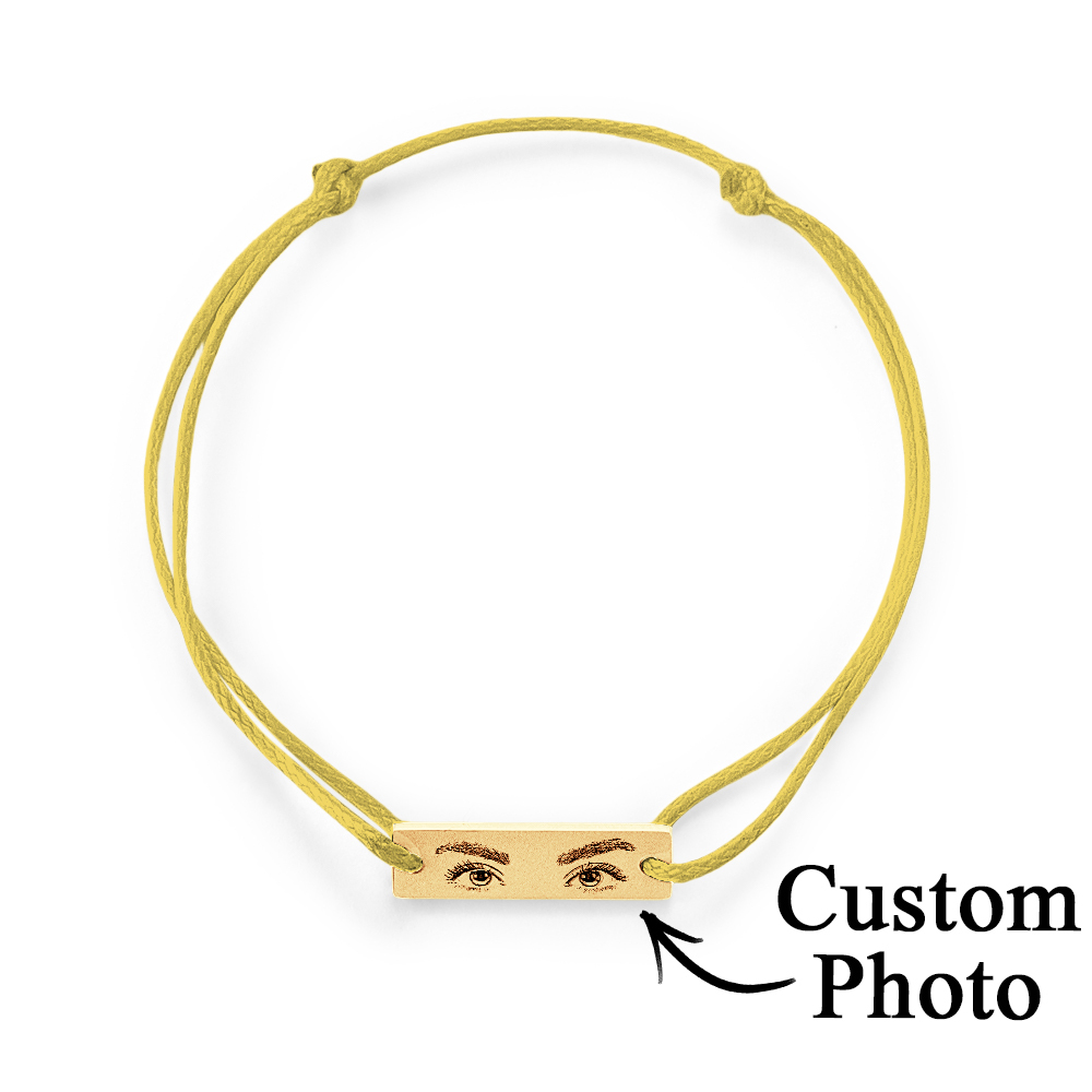 Custom Engraved Bracelet With Eyes Photo Eyes of Love Bracelet - aiprintlab