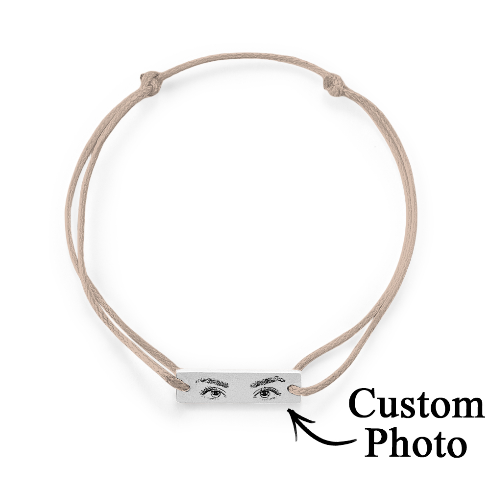 Custom Engraved Bracelet With Eyes Photo Eyes of Love Bracelet - aiprintlab