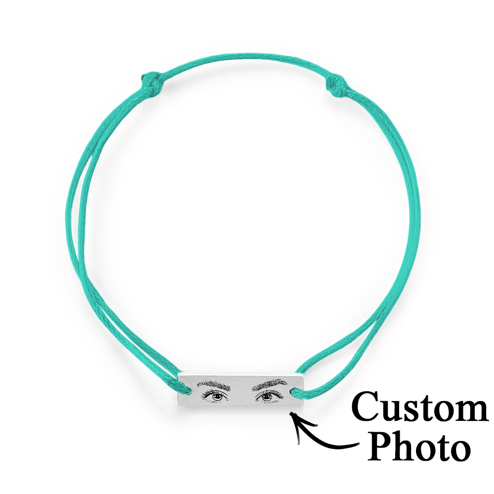 Custom Engraved Bracelet With Eyes Photo Eyes of Love Bracelet - aiprintlab