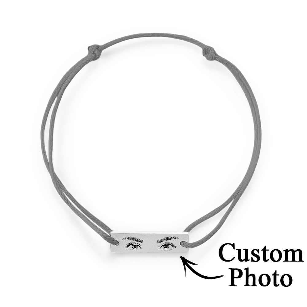 Custom Engraved Bracelet With Eyes Photo Eyes of Love Bracelet - aiprintlab