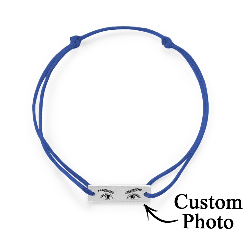 Custom Engraved Bracelet With Eyes Photo Eyes of Love Bracelet - aiprintlab